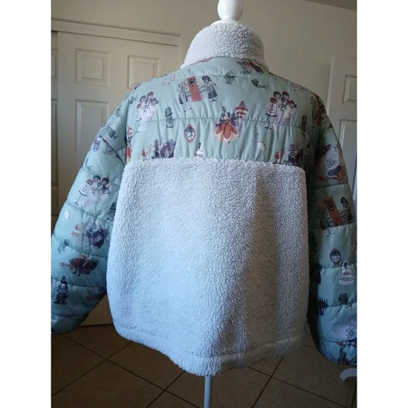 Disney Parks Haunted‎ Mansion Sherpa Puffer Women's  Jacket Plus Size 2X - Picture 3 of 16